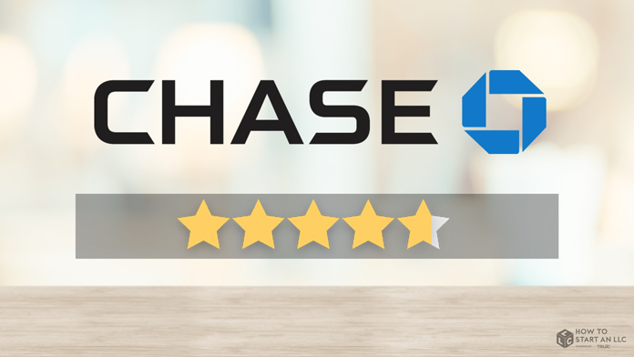 A Chase business account illustration with ratings stars